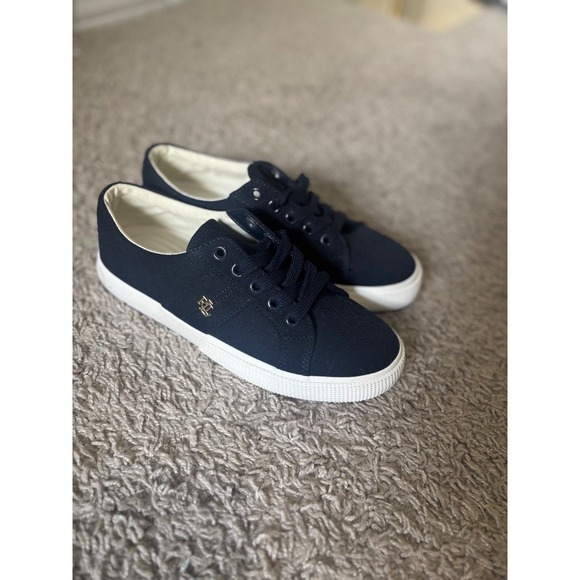Lauren Ralph Lauren Other - Lauren Ralph‎ Lauren Canvas Sneakers Casual Shoes Navy Blue Sneakers Size 5.5